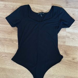 derek heart black rubbed body suit. size small